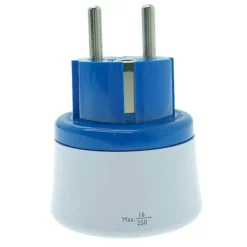 Adaptateur WATT AND CO Monde vers France Bleu et blanc