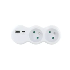 Biplite ELECTRO DEPOT 16A + 2 USB Blanche