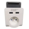 Bloc VOLTMAN 1 prise + 2 USB A Blanc