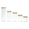 Bocaux verre et bambou 5 tailles différentes