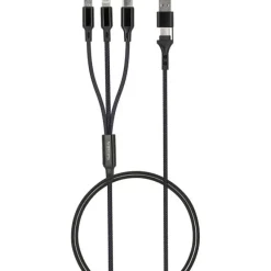 Câble 3 en 1 Lightning, Micro USB et USB-C / USB et USB-C SEDEA Noir