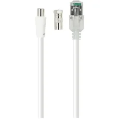 Câble SEDEA RJ45/ TV 9,5 2M Blanc + adaptateur