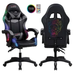 Chaise gaming AMSTRAD 900 LED Skull Noir