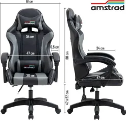 Chaise gaming AMSTRAD AMS 800 Noir