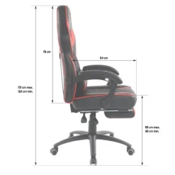 Chaise gaming SPIRIT OF GAMER MUSTANG Noir et rouge