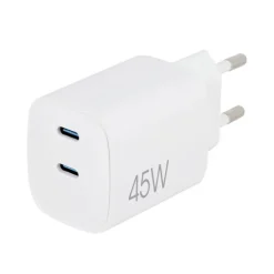 Chargeur secteur 2 ports USB-C EDENWOOD 45W Blanc