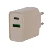 Chargeur secteur éco 2 ports USB-C et USB EDENWOOD 20W Beige