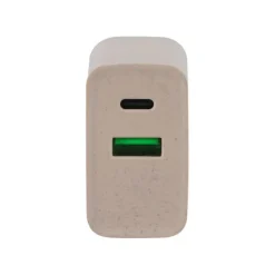 Chargeur secteur éco 2 ports USB-C et USB EDENWOOD 20W Beige