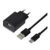 Chargeur secteur USB HIGH ONE 2,4AA + Câble USB-C/ USB 1M Noir