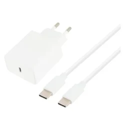 Chargeur secteur USB-C EDENWOOD 45W + Câble USB-C / USB-C 1M Blanc