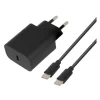 Chargeur secteur USB-C EDENWOOD 25W + Câble USB-C / USB-C Noir