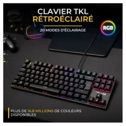 Clavier mécanique gamer THE G-LAB MERCURY switch rouge