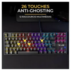Clavier mécanique gamer THE G-LAB MERCURY switch rouge