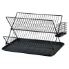 Egouttoir COSYLIFE métal noir pliable