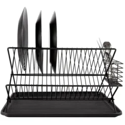 Egouttoir COSYLIFE métal noir pliable
