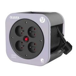 Enrouleur SBOX 4 prises Gris - Cable 12m