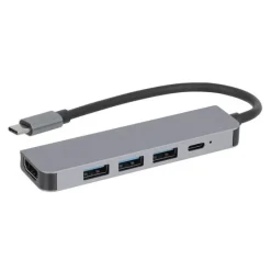 Hub USB-C 5-en-1 – Adaptateur multifonction avec HDMI, USB, SD et recharge rapide