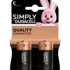 Lot de 2 Piles DURACELL Simply C - LR14