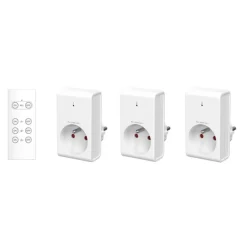 Lot de 3 prises GAO Télécommandées Blanches