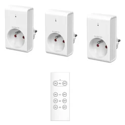 Lot de 3 prises GAO Télécommandées Blanches