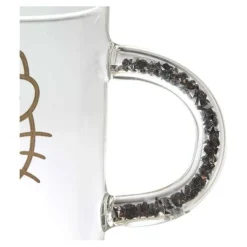 Mug verre 30CL Hello Kitty anse paillettes