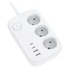 Multiprise ELECTRO DEPOT 3 prises + 2 USB + 2 USB-C avec interrupteur Blanche - Cable 1.5m