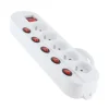 Multiprise ELECTRO DEPOT 5 prises avec 6 interrupteurs Blanche - Cable 1.5m
