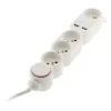 Multiprise ZENITECH 4 prises + 2 USB-A avec interrupteur Blanche - Cable 1.5m