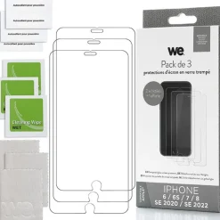 Pack de 3 Films de protection WE APPLE iPhone 7/8/SE