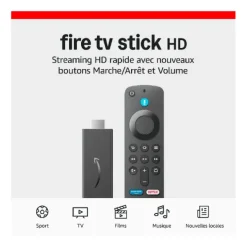 Passerelle Multimédia FIRE STICK TV AMAZON HD 2024 avec télécommande
