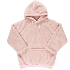 Plaid sweat capuche rose "flemme"