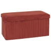 Pouf double 76x38x38cm velours terracotta