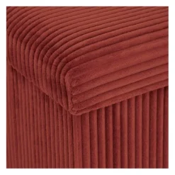 Pouf pliable 38x38x38 cm velours terraccotta