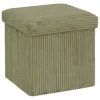 Pouf pliable 38x38x38 cm velours vert
