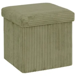 Pouf pliable 38x38x38 cm velours vert