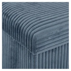 Pouf pliable 38Xx38cm velours bleu