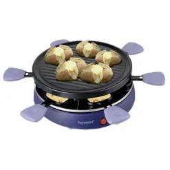 Raclette TECHWOOD 6 personnes - poelons avec manche violet