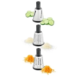 Râpe de cuisine rotative 3 tambours