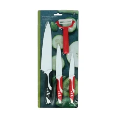 Set 3 couteaux revêtu céramique + éplucheur