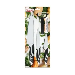 Set 3 couteaux revêtu céramique + éplucheur