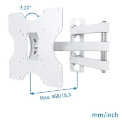 Support mural EDENWOOD TV de 48 à 81cm D1 déporté blanc