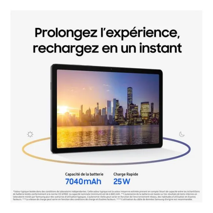 Tablette 11" SAMSUNG Galaxy Tab A11+ Wi-fi/6Go/128Go Gris