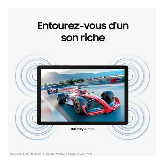 Tablette 11" SAMSUNG Galaxy Tab A11+ Wi-fi/6Go/128Go Gris