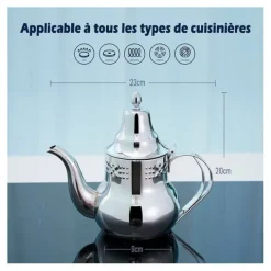 Théière inox 1.2L tous feux