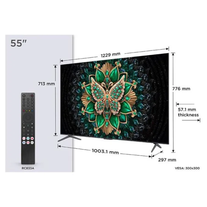 TV MINILED 55" TCL 55MQLED75K 144Hz
