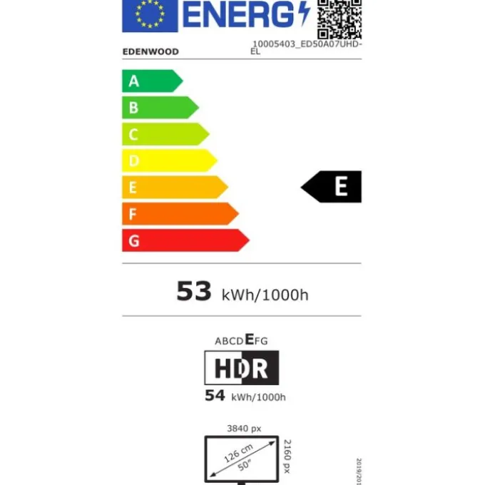 TV UHD 4K 50" EDENWOOD ED50A07UHD-EL