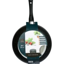 Wok 28cm aluminium forgé effet pierre tous feux dont induction